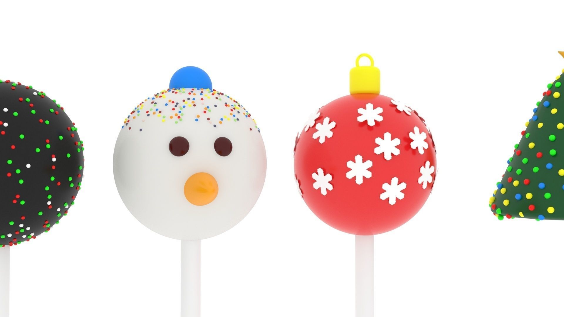 Christmas Cake Pops Set 3D model_11