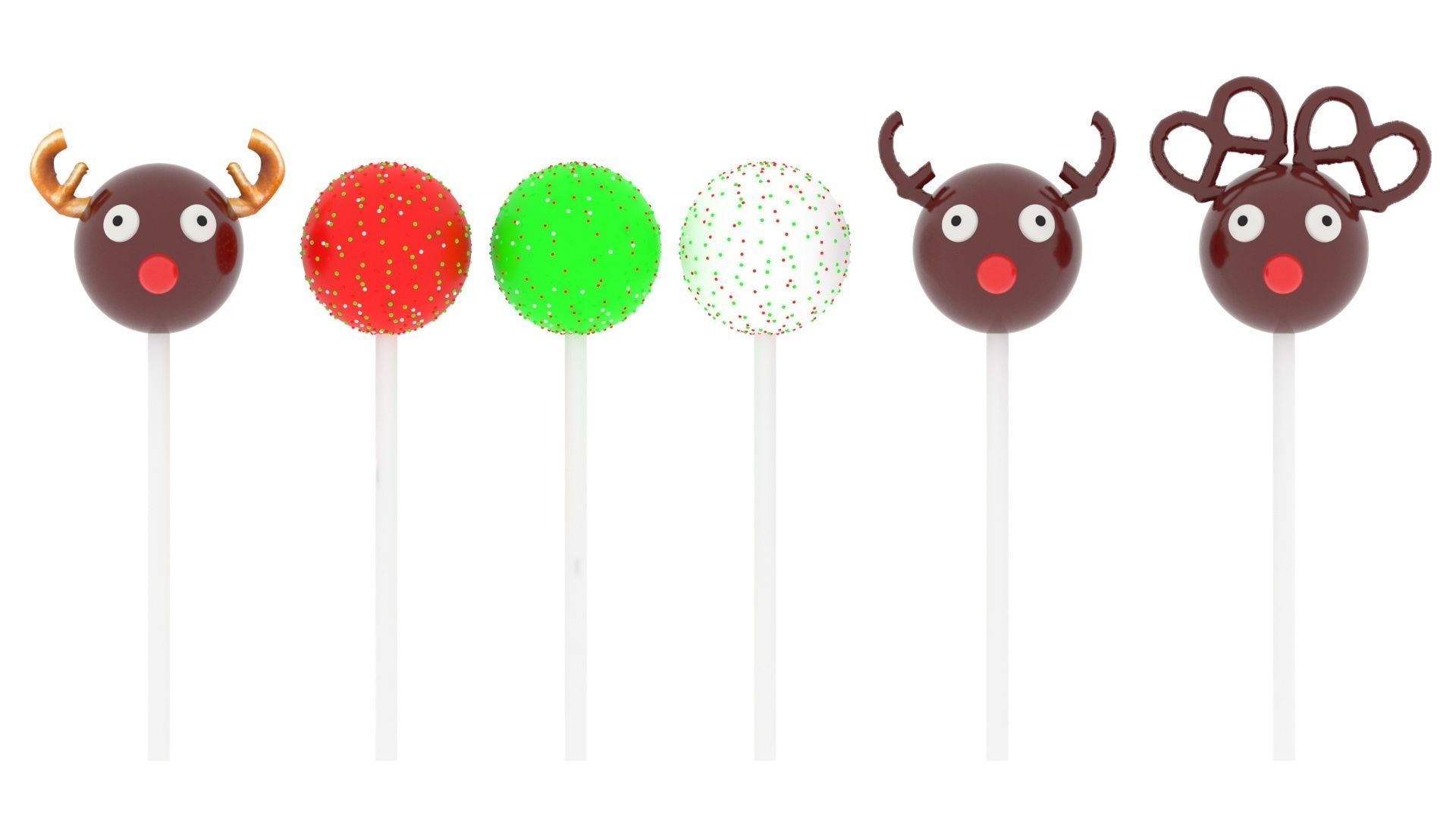 Christmas Cake Pops Set 3D model_26