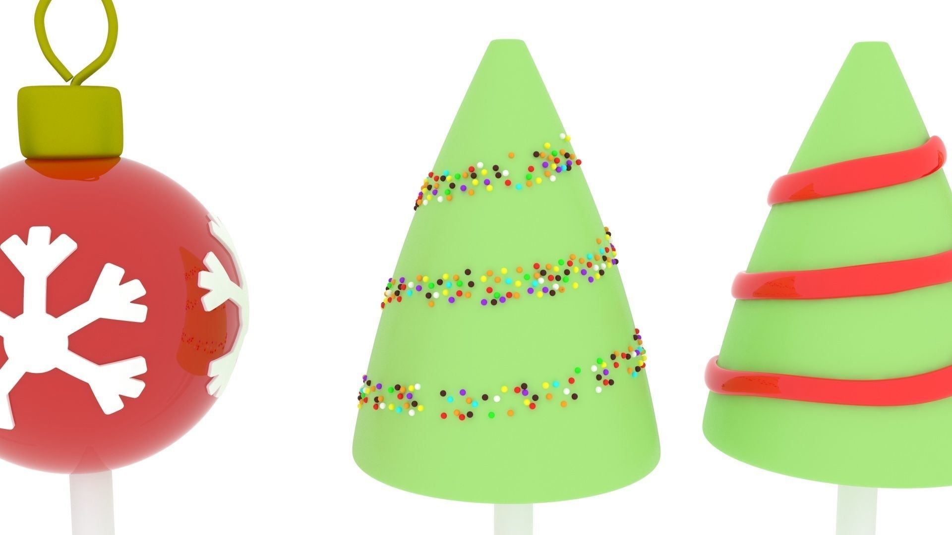 Christmas Cake Pops Set 3D model_8