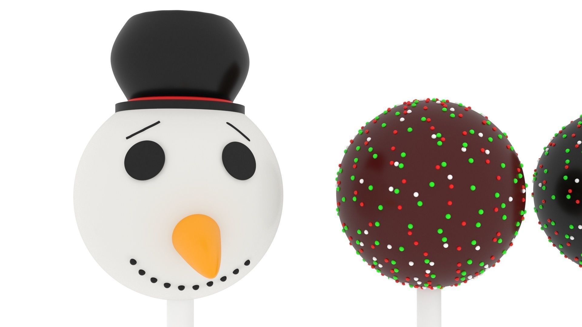 Christmas Cake Pops Set 3D model_10