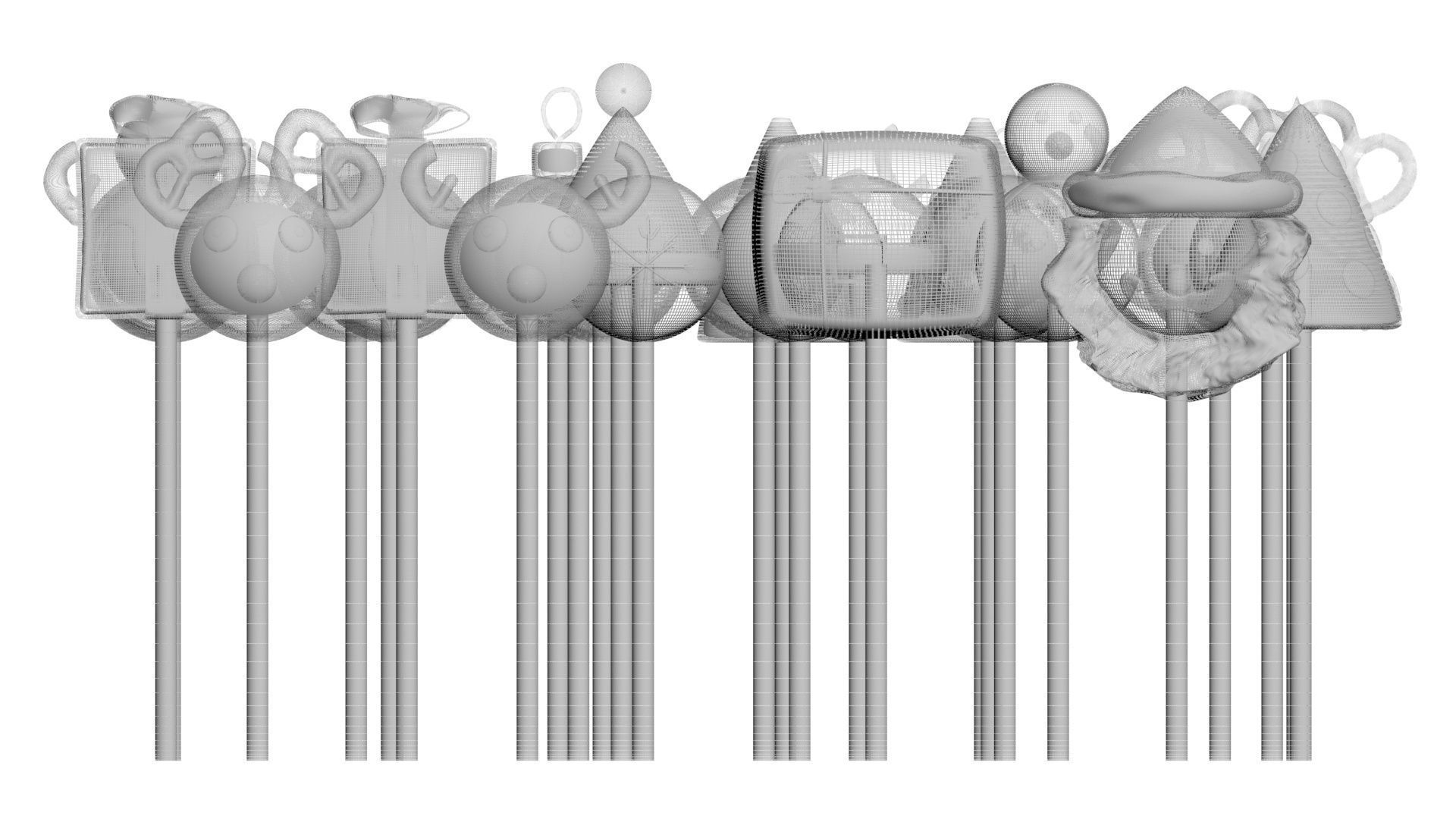 Christmas Cake Pops Set 3D model_37