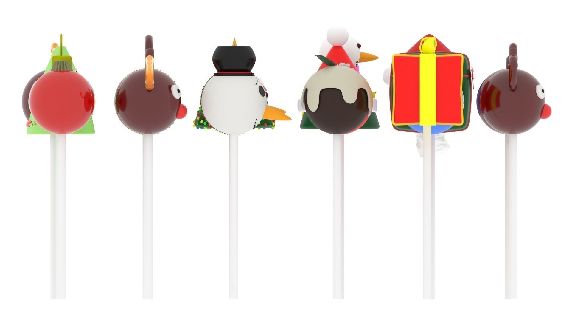 Christmas Cake Pops Set 3D model_21