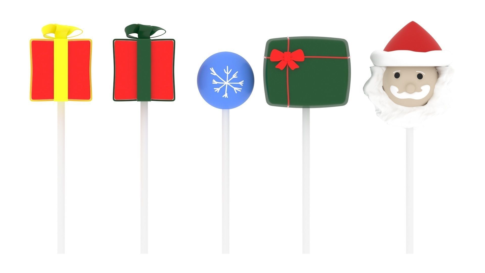 Christmas Cake Pops Set 3D model_29