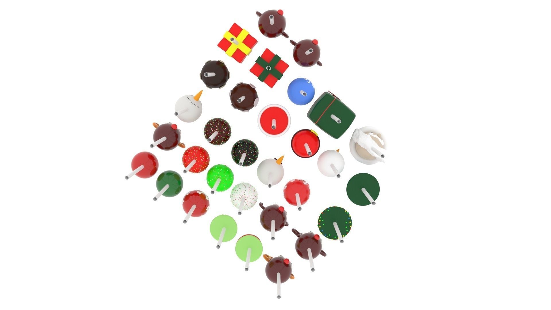 Christmas Cake Pops Set 3D model_4
