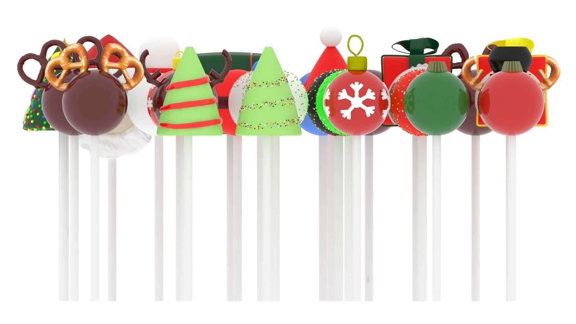 Christmas Cake Pops Set 3D model_23