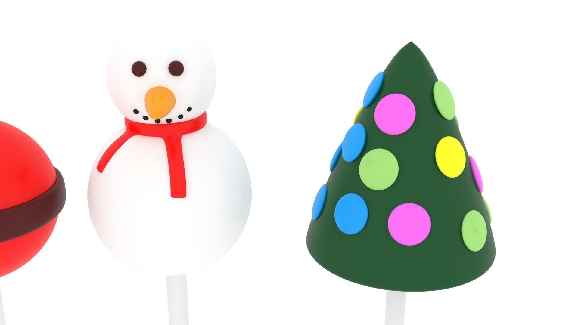 Christmas Cake Pops Set 3D model_16