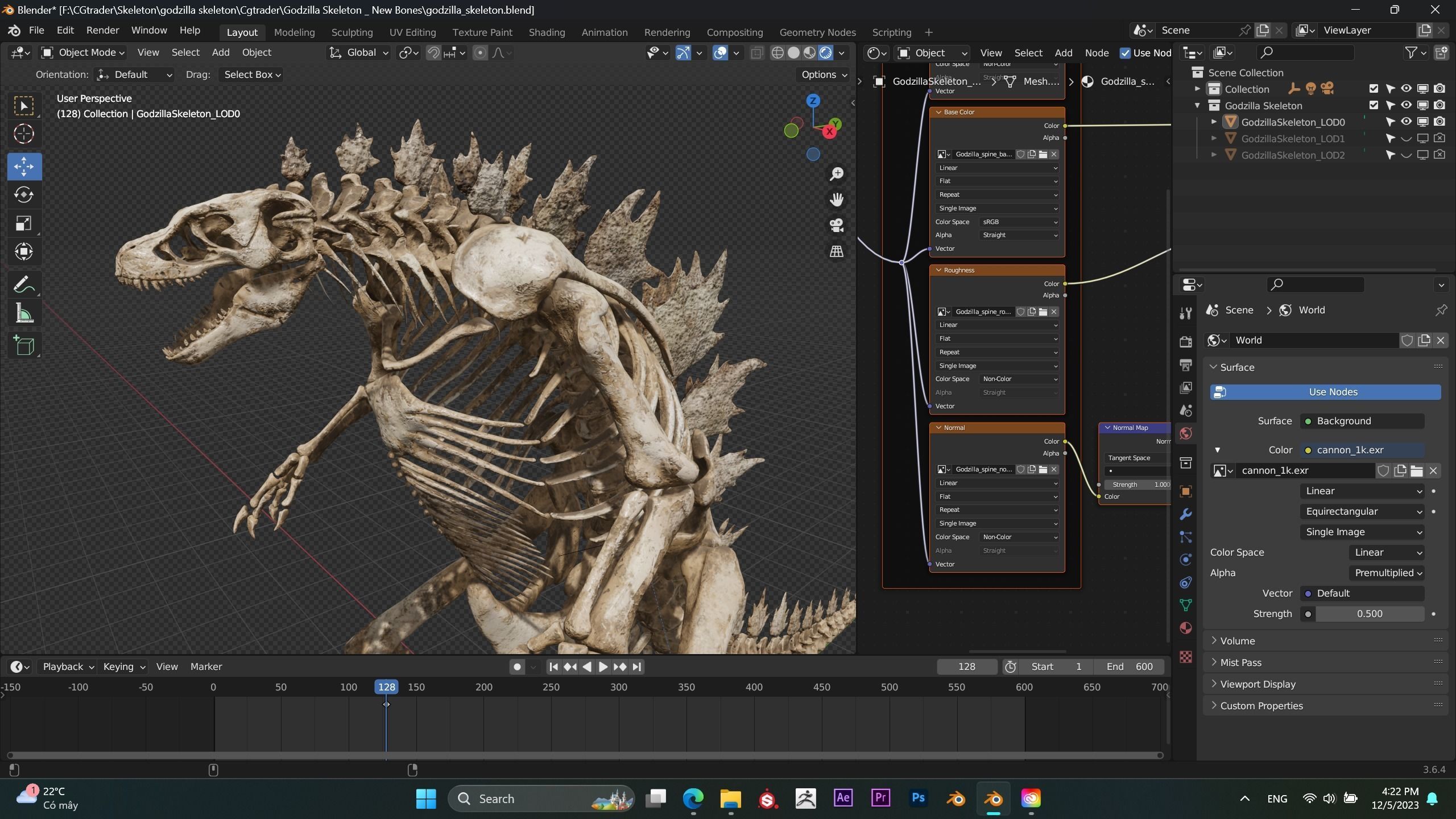 Godzilla Skeleton  Low-poly 3D model_25