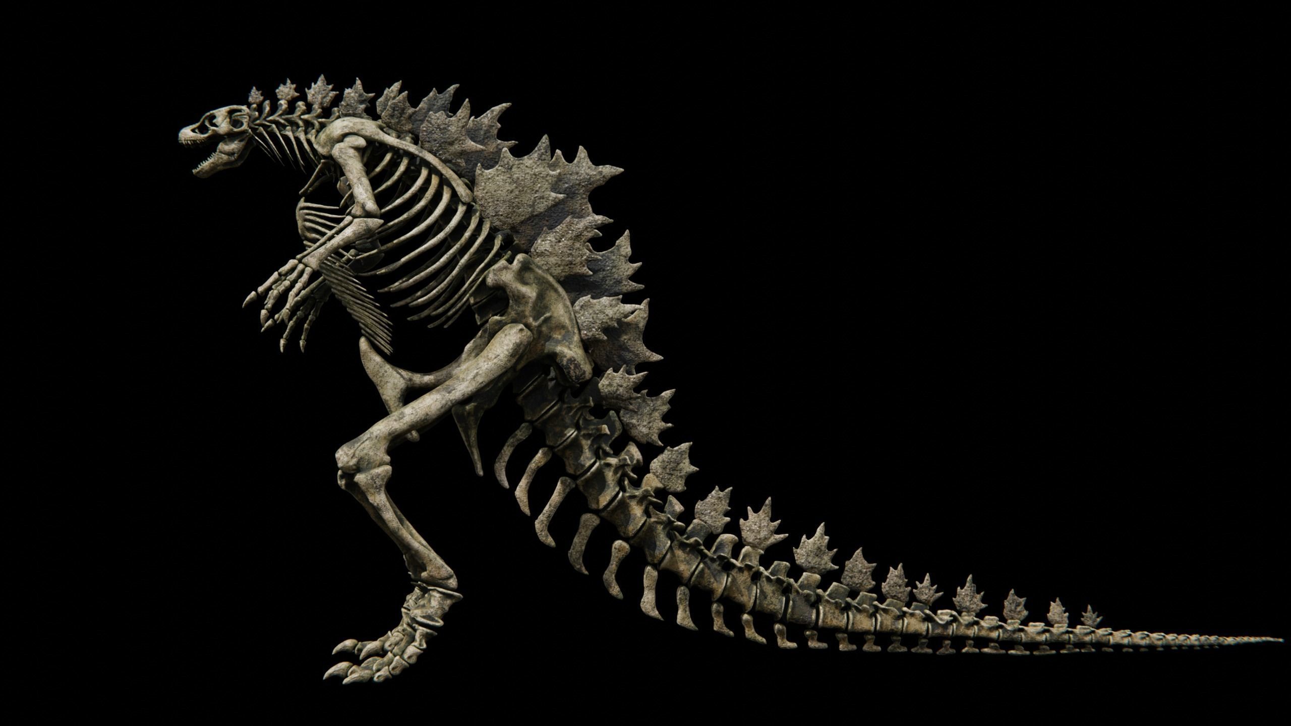 Godzilla Skeleton  Low-poly 3D model_10