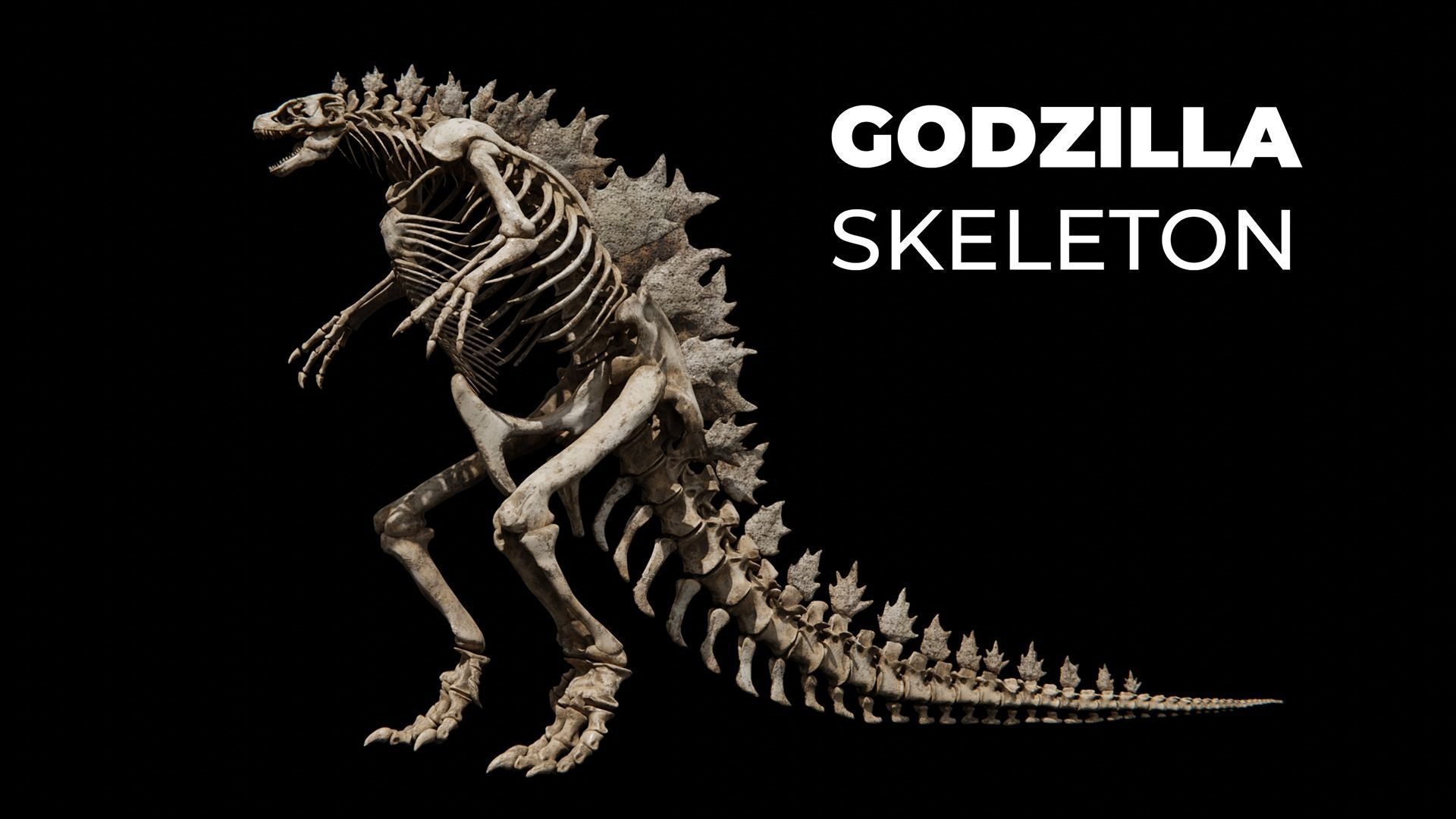 Godzilla Skeleton  Low-poly 3D model_15