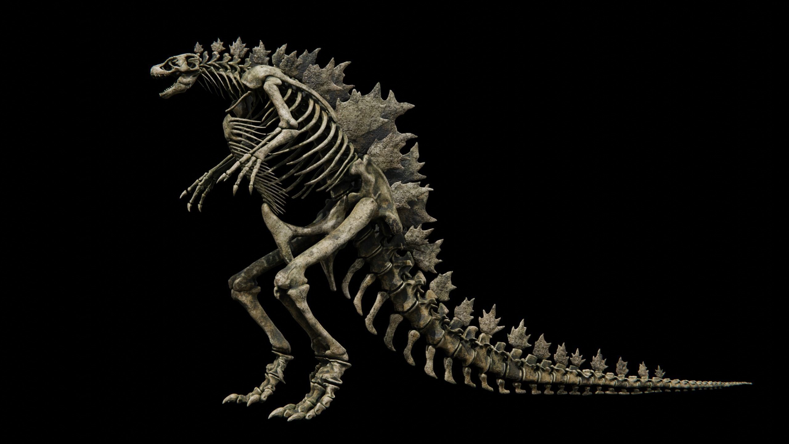 Godzilla Skeleton  Low-poly 3D model_7