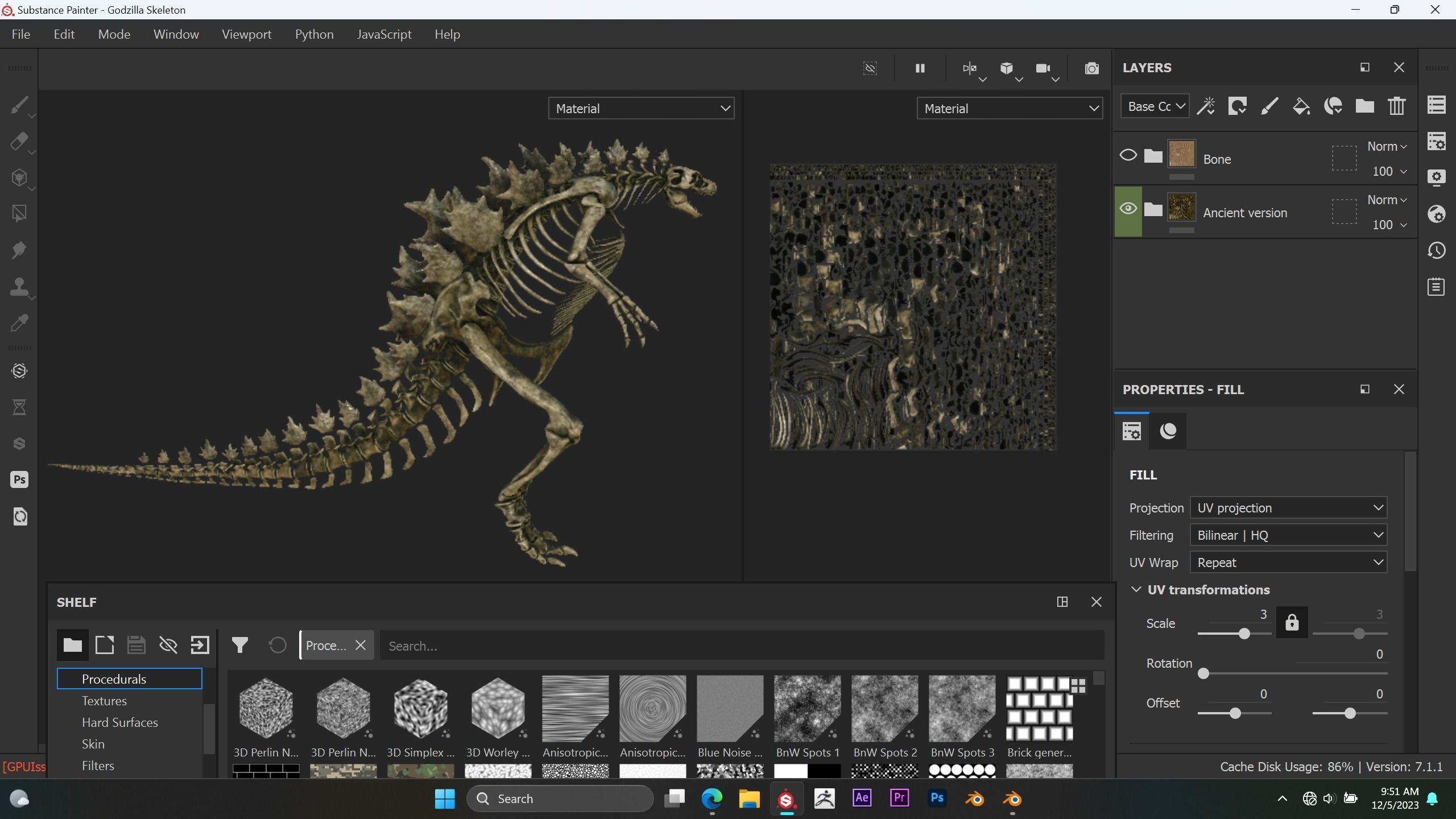 Godzilla Skeleton  Low-poly 3D model_14