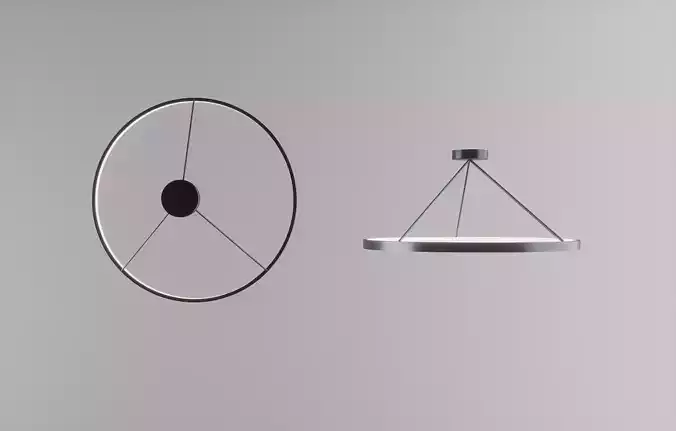 MInimal Linear Circular Lighting 3d model