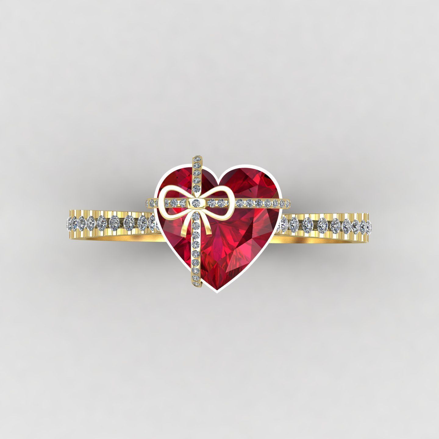 Heart gift ring2 3D print model_7