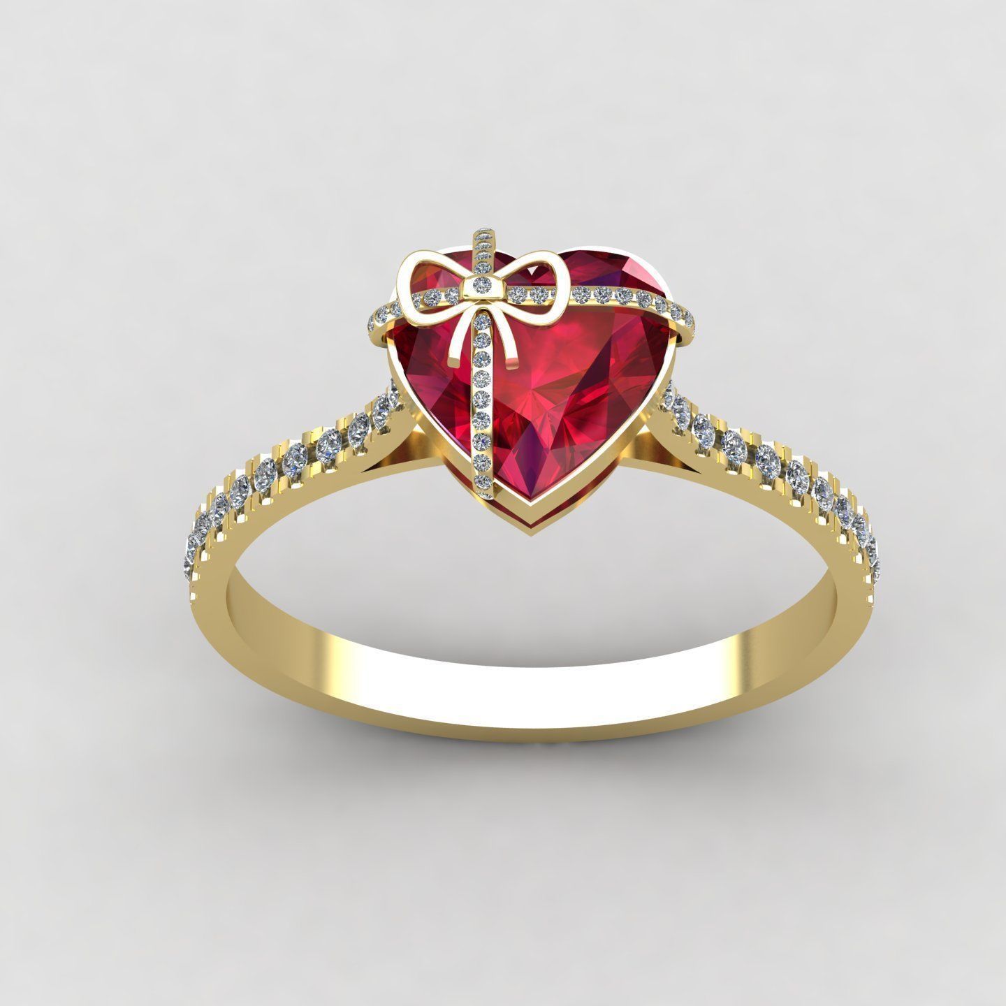 Heart gift ring2 3D print model_8