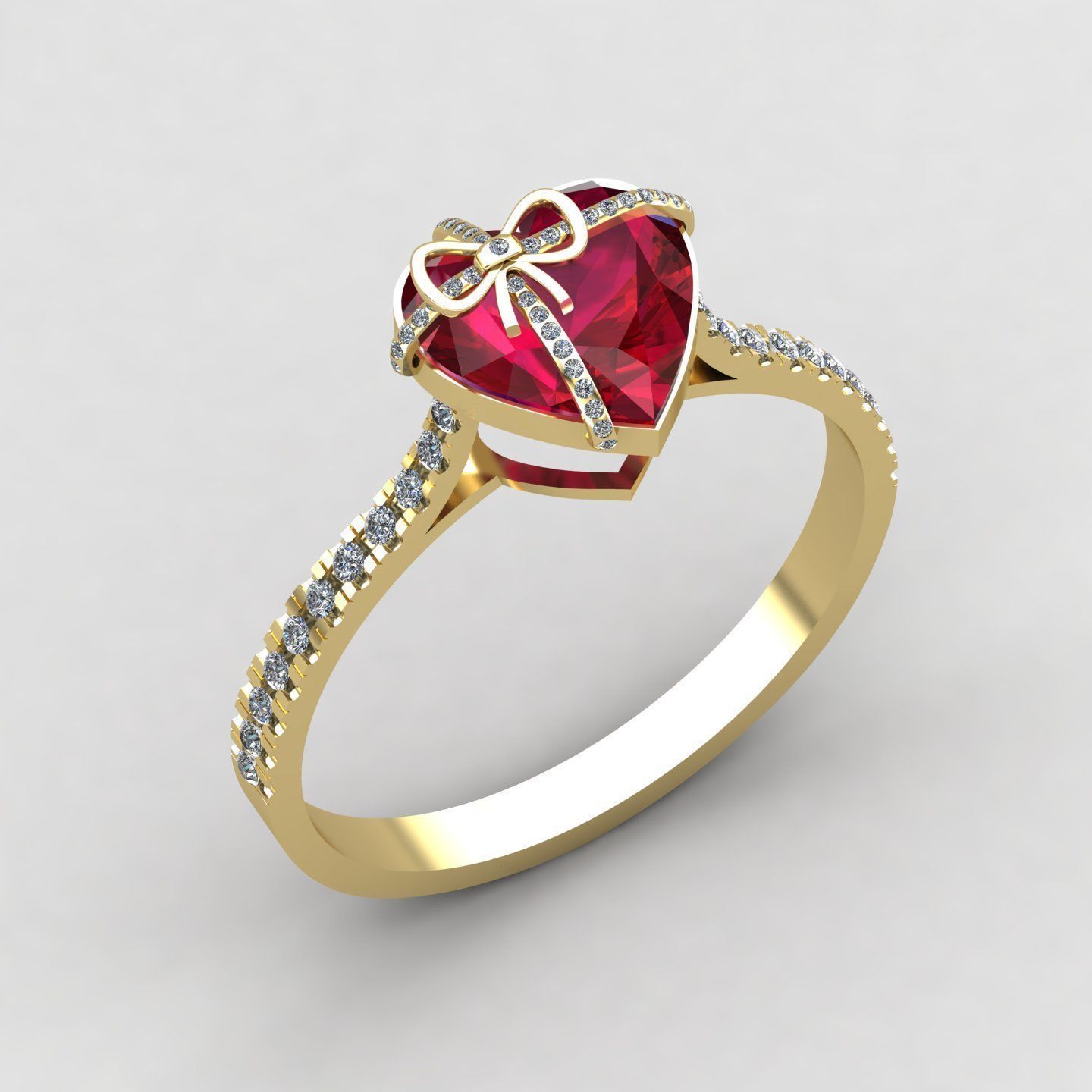 Heart gift ring2 3D print model_9