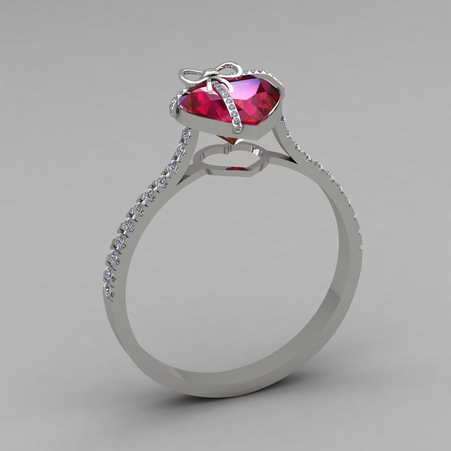 Heart gift ring2 3D print model_2