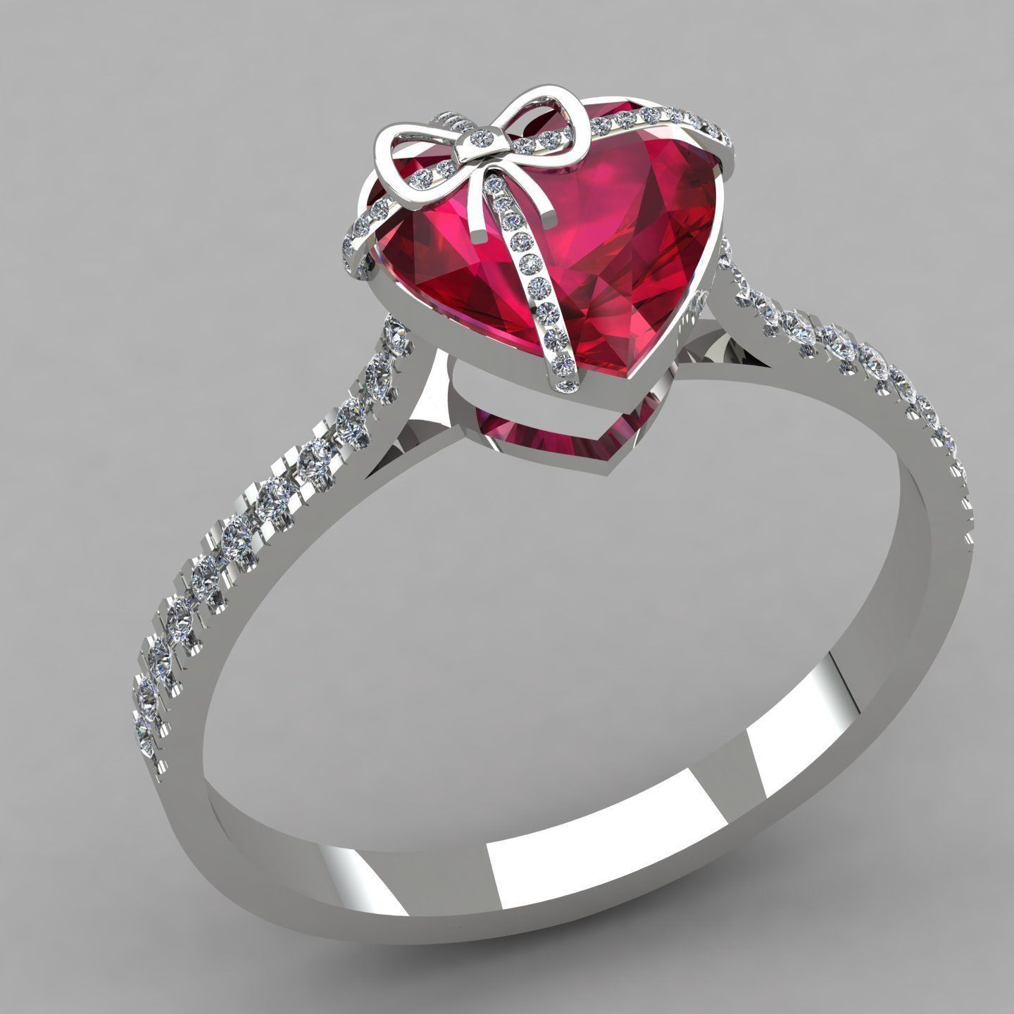 Heart gift ring2 3D print model_1