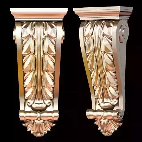 Classic carving bracket antique style STL file included
