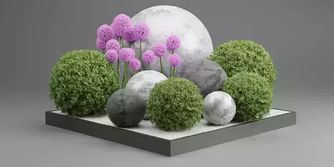 Outdoor garden set collection vol 172-Blender 3D model