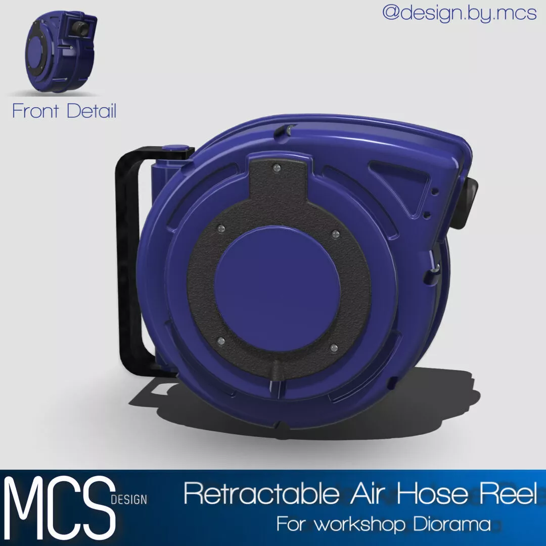 Diorama Retractable Air Hose Reel 3D print model