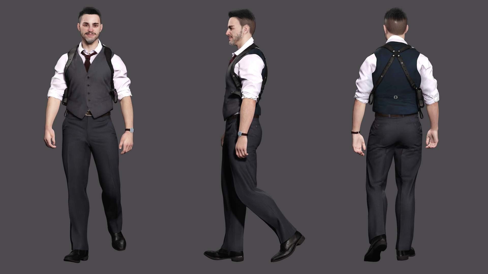 Dapper Defense - kivens Stylish Safeguard Low-poly 3D model_5