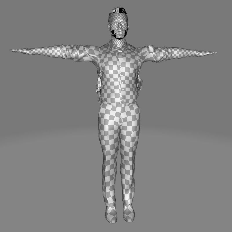 Dapper Defense - kivens Stylish Safeguard Low-poly 3D model_59