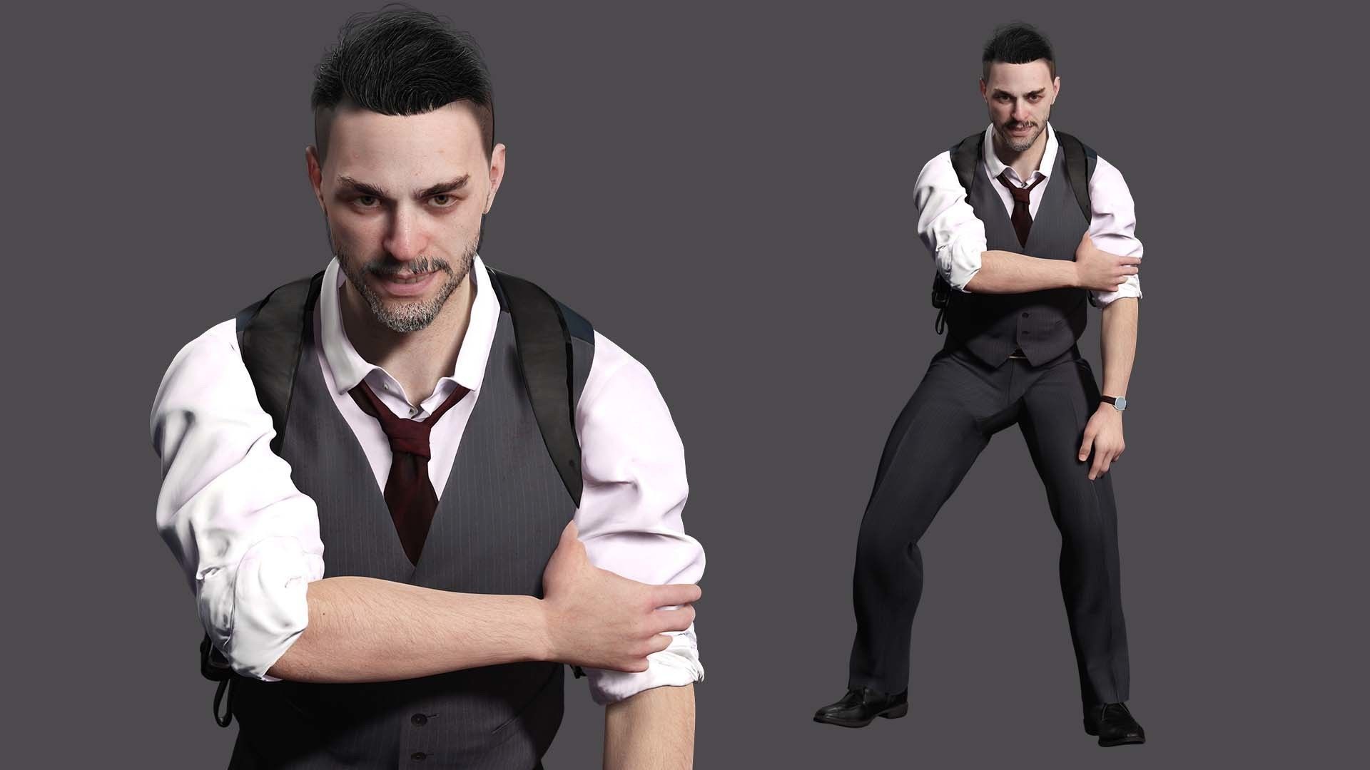 Dapper Defense - kivens Stylish Safeguard Low-poly 3D model_2