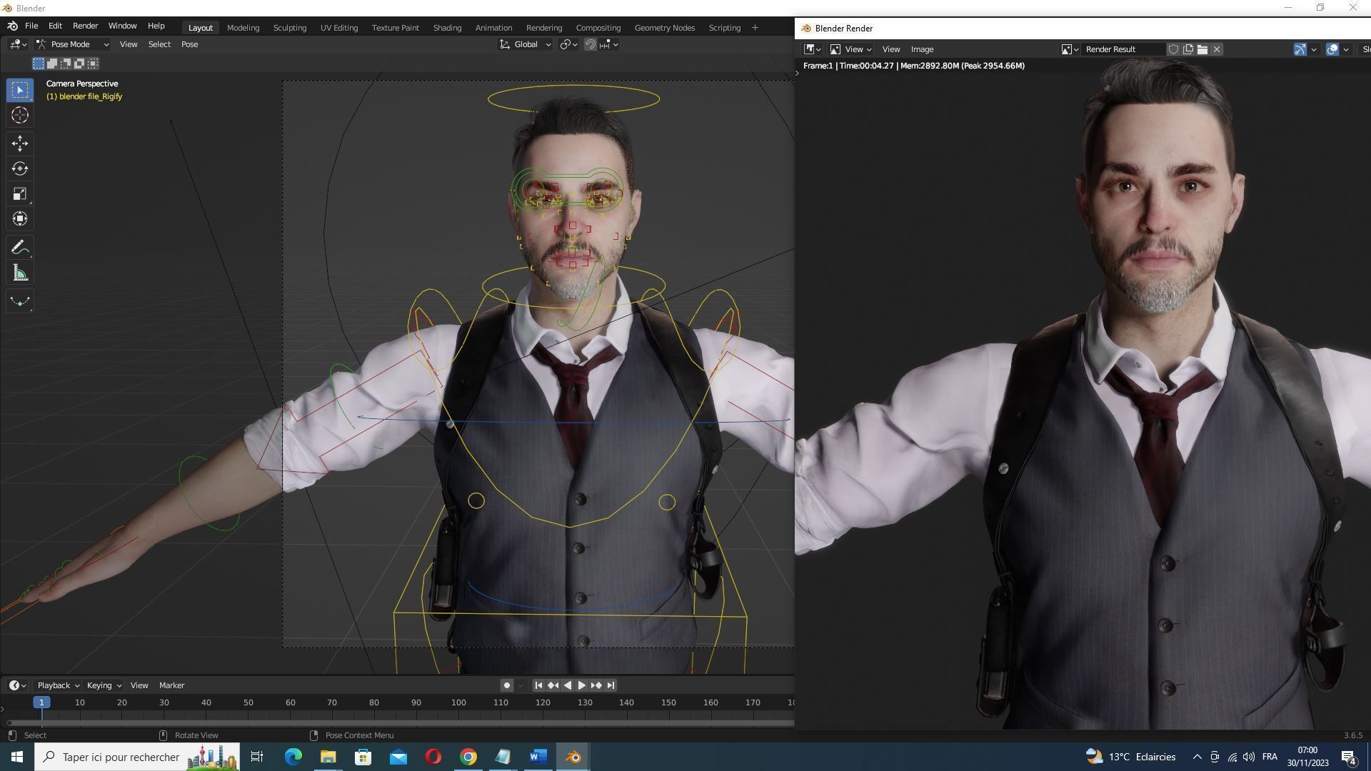 Dapper Defense - kivens Stylish Safeguard Low-poly 3D model_22