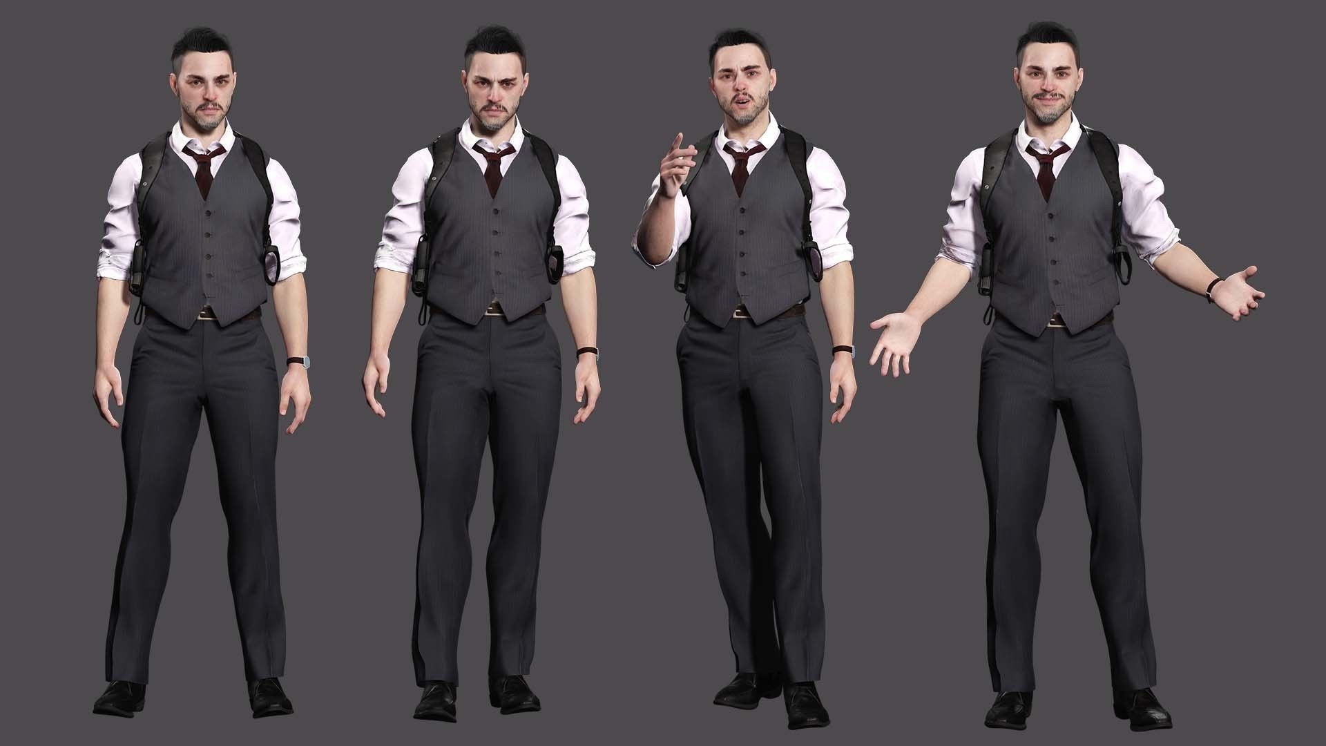 Dapper Defense - kivens Stylish Safeguard Low-poly 3D model_1