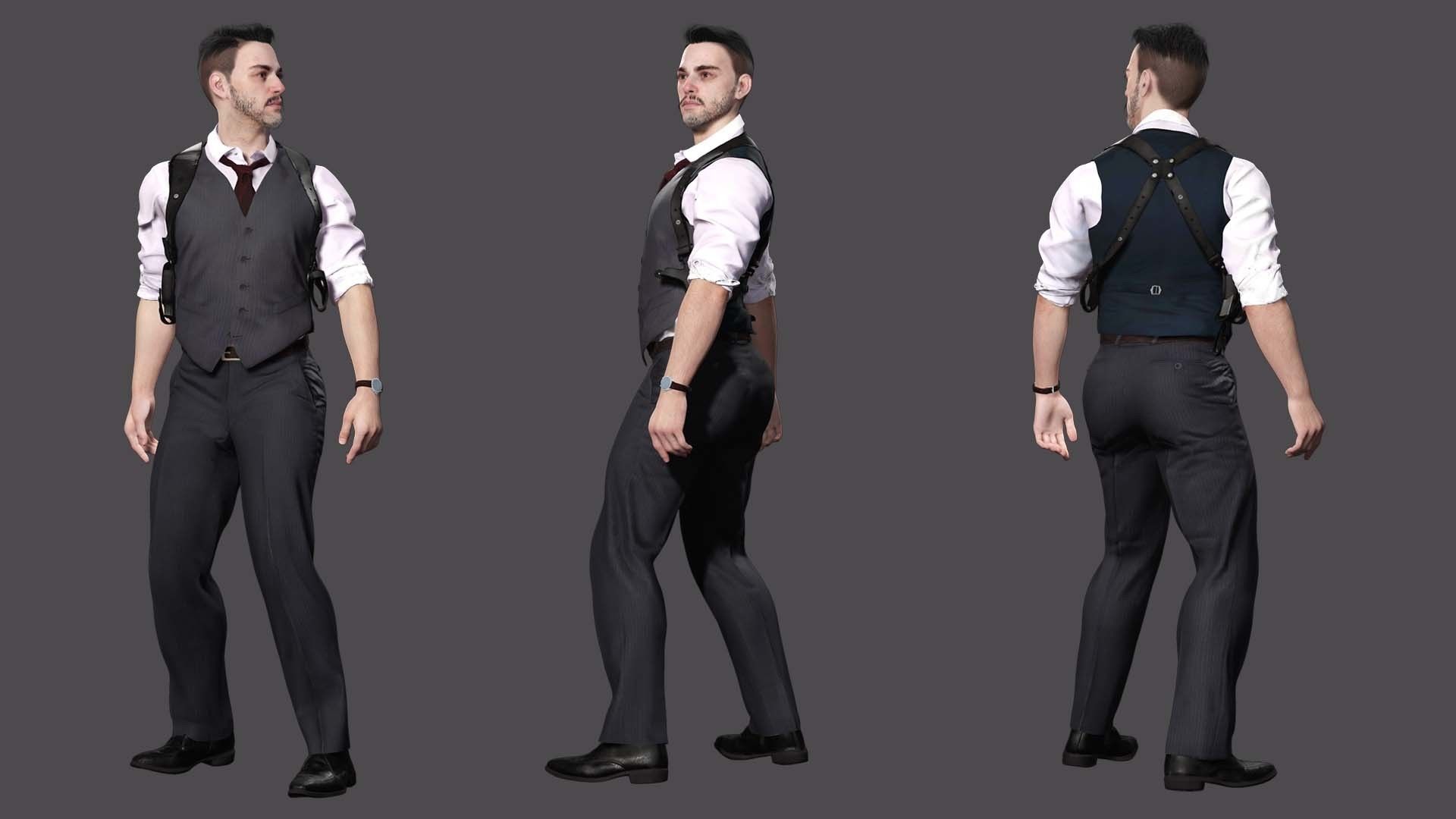 Dapper Defense - kivens Stylish Safeguard Low-poly 3D model_4