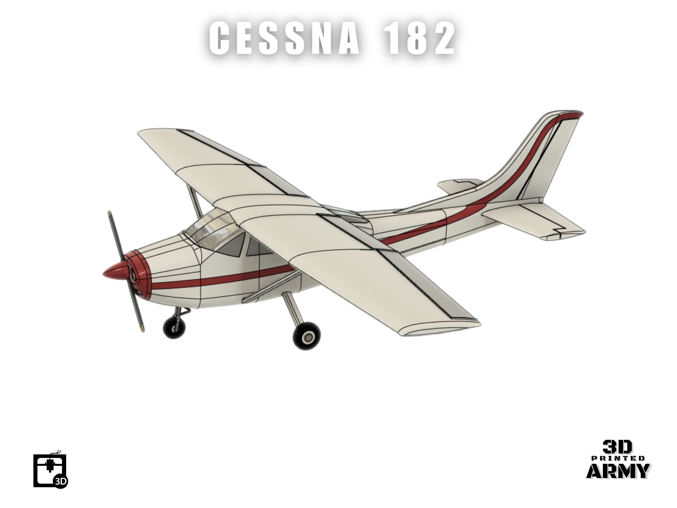 Cessna 182 Skylane - STL files for 3D printing 3D print model_4