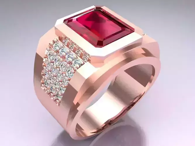 Rectangular Stone Rings - Mens Rings - N3234