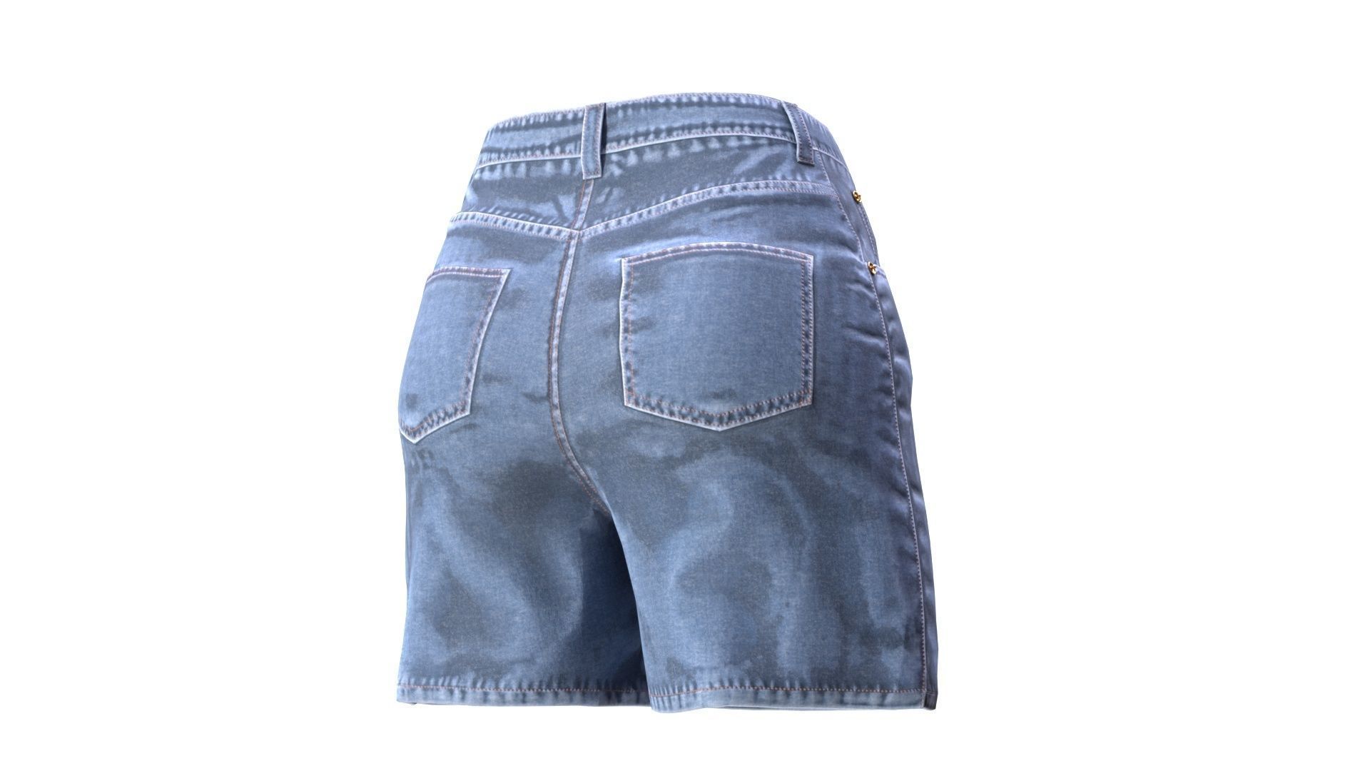 Womens Shorts Low-poly 3D model_5