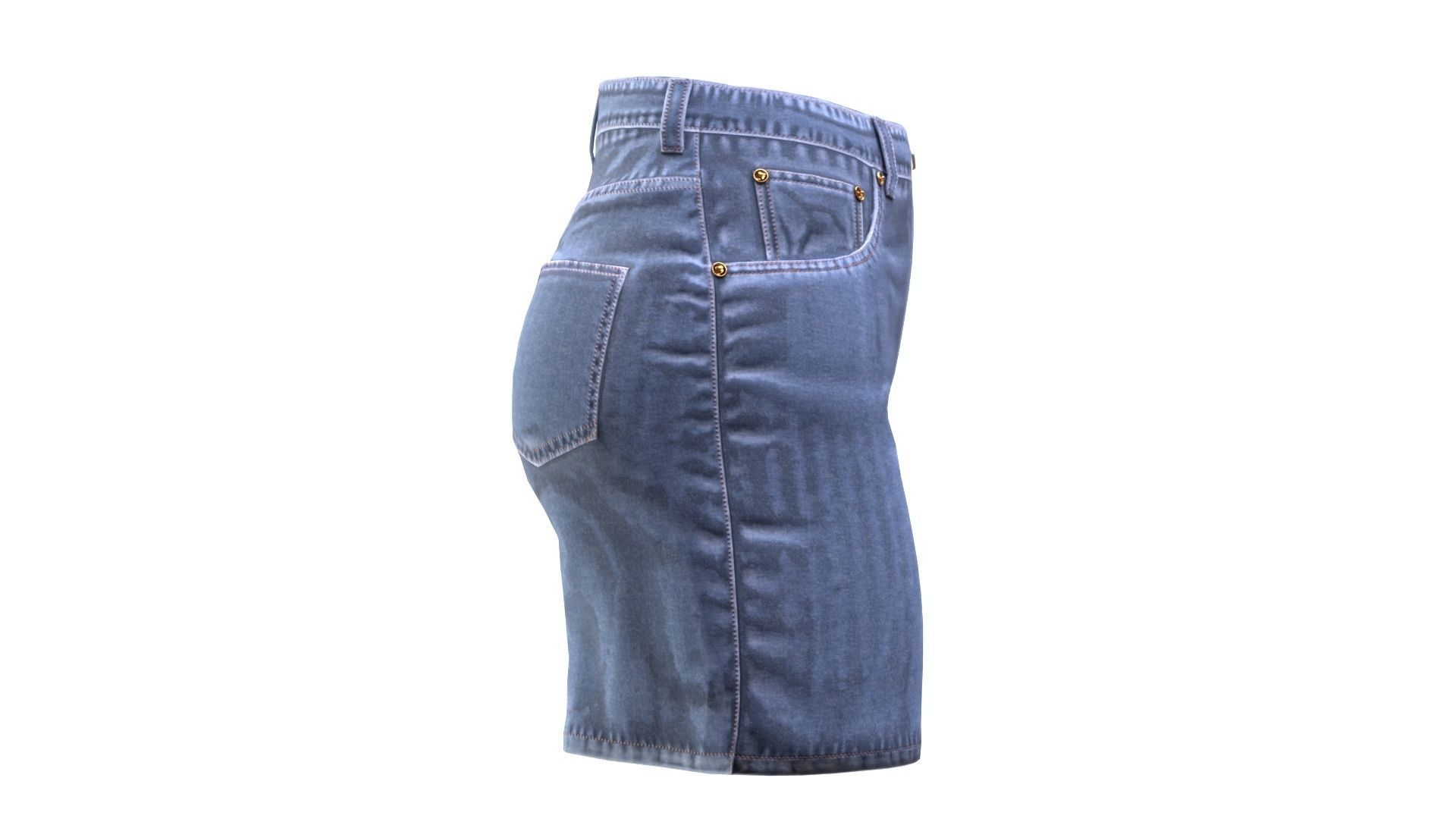 Womens Shorts Low-poly 3D model_8