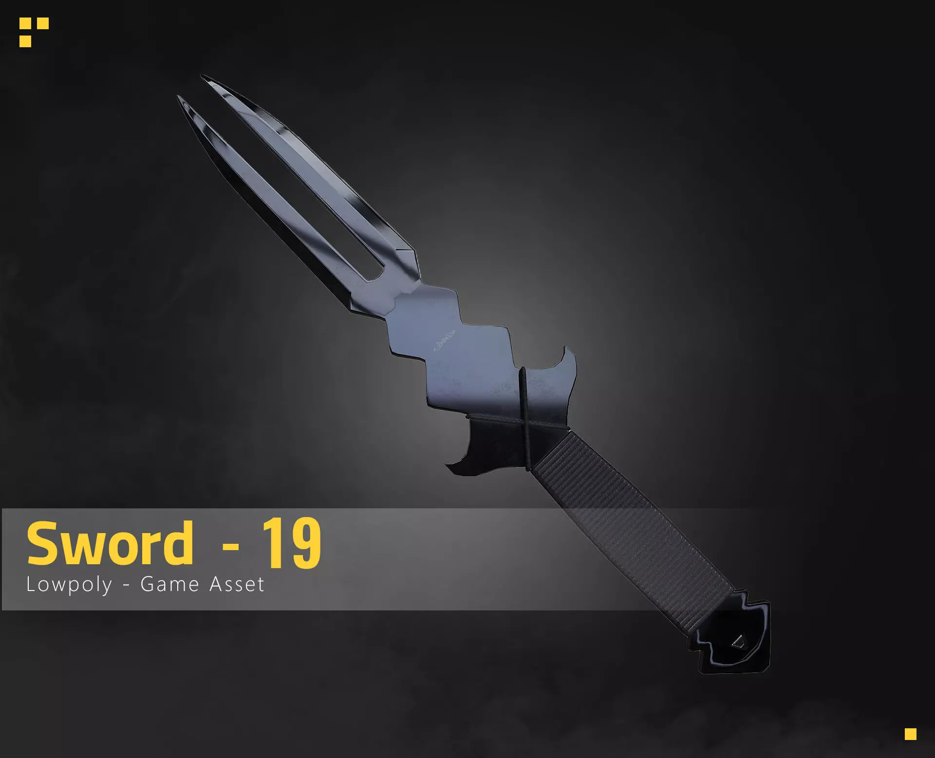 Sword-19 Low-poly 3D model_0
