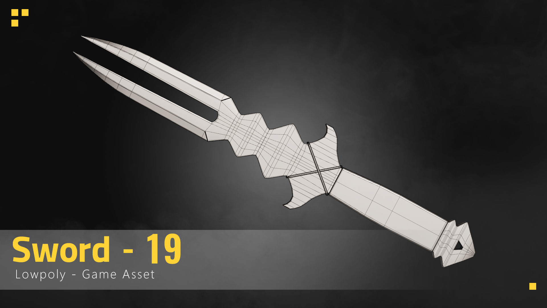 Sword-19 Low-poly 3D model_2