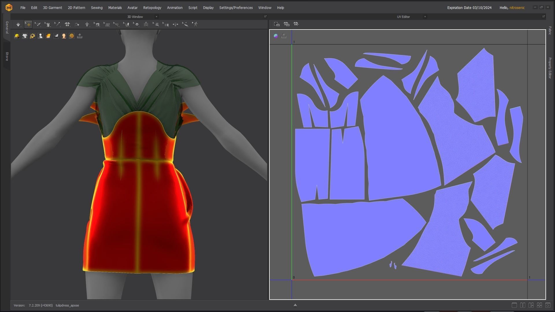Flower Shaped Dress Fitted to Gen8 Body Mesh 3D model_11