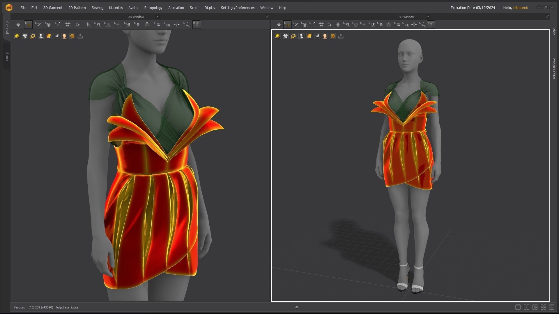 Flower Shaped Dress Fitted to Gen8 Body Mesh 3D model_14