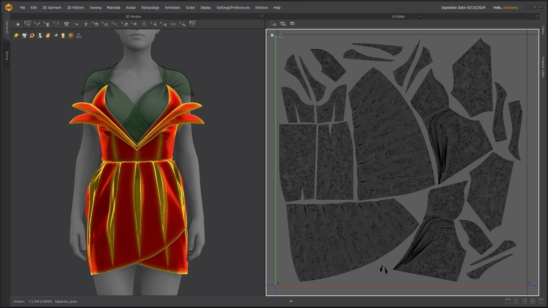 Flower Shaped Dress Fitted to Gen8 Body Mesh 3D model_12