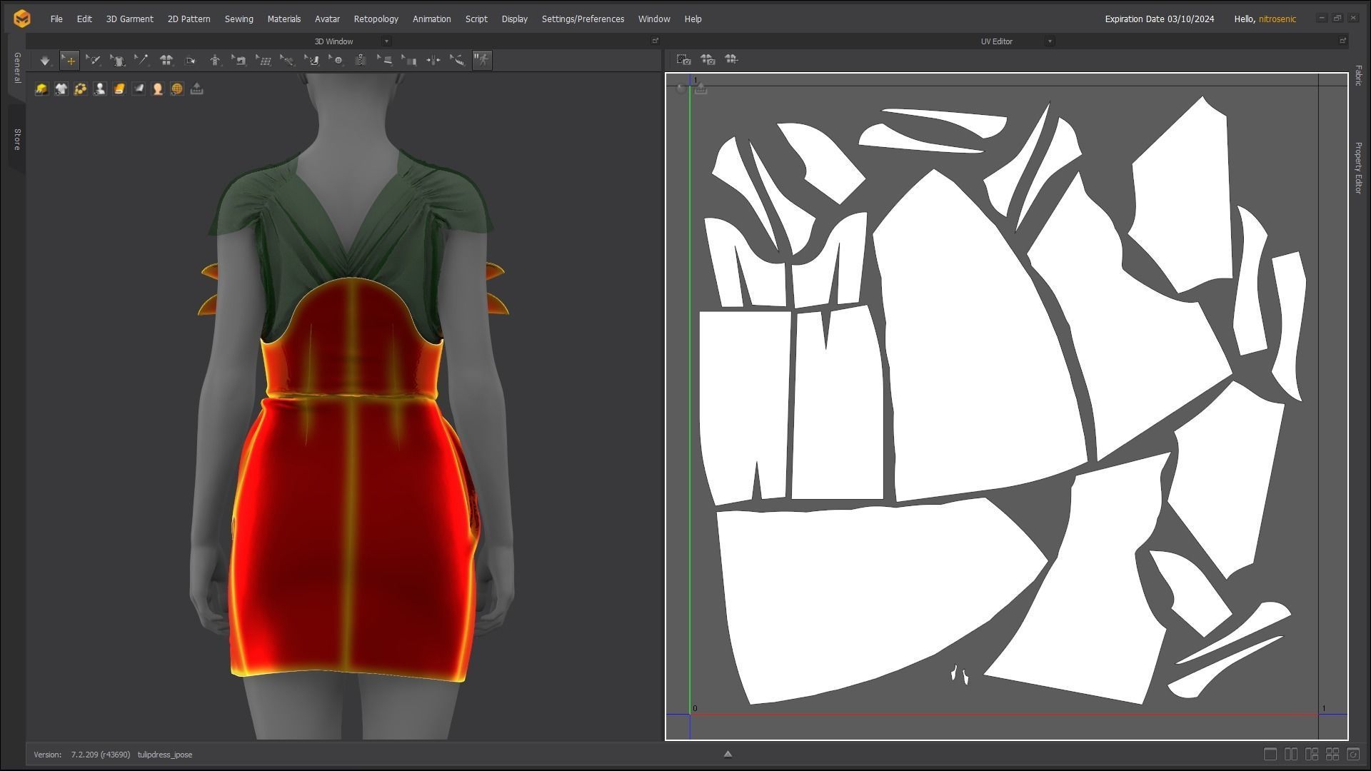 Flower Shaped Dress Fitted to Gen8 Body Mesh 3D model_13