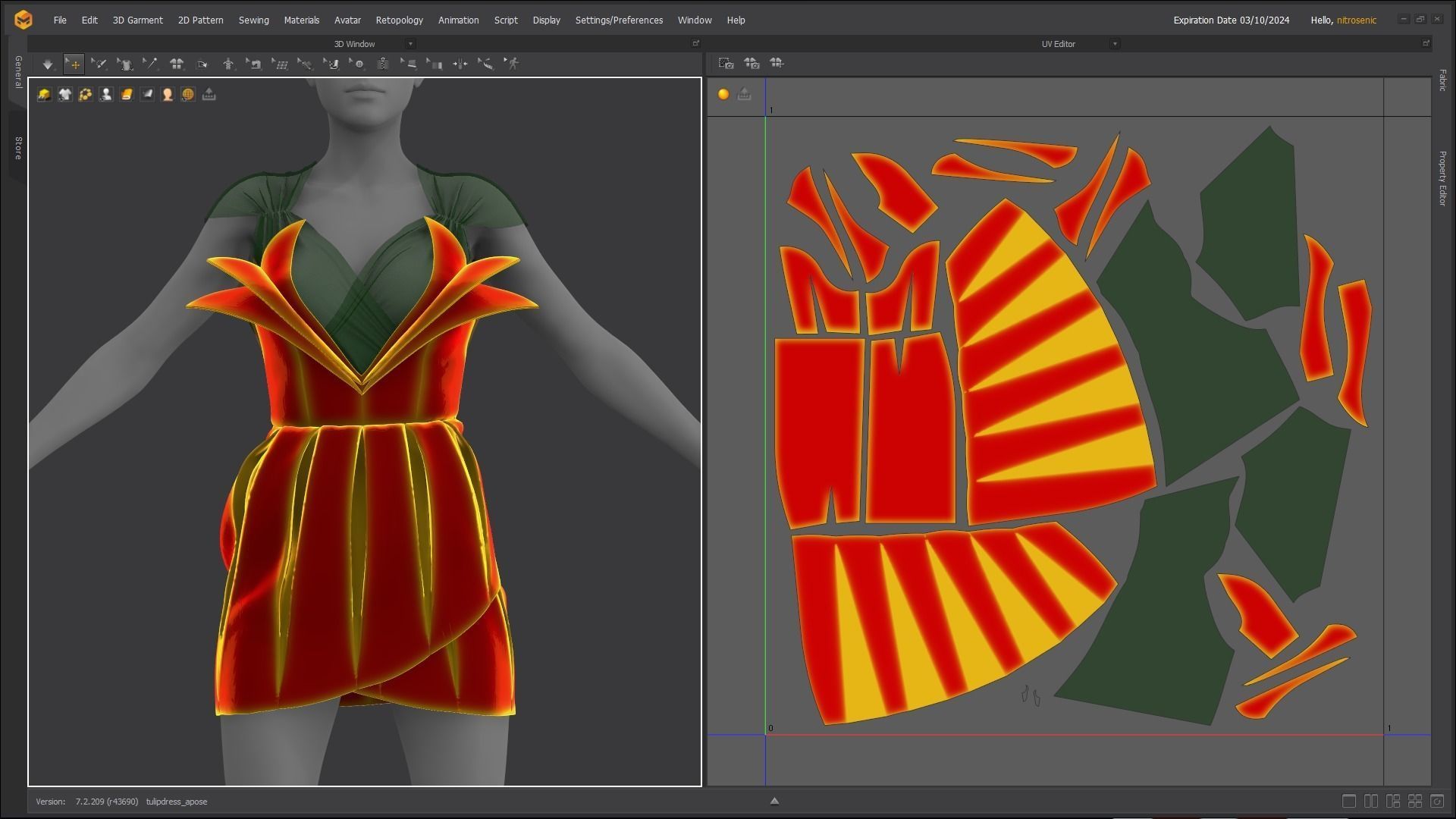 Flower Shaped Dress Fitted to Gen8 Body Mesh 3D model_8