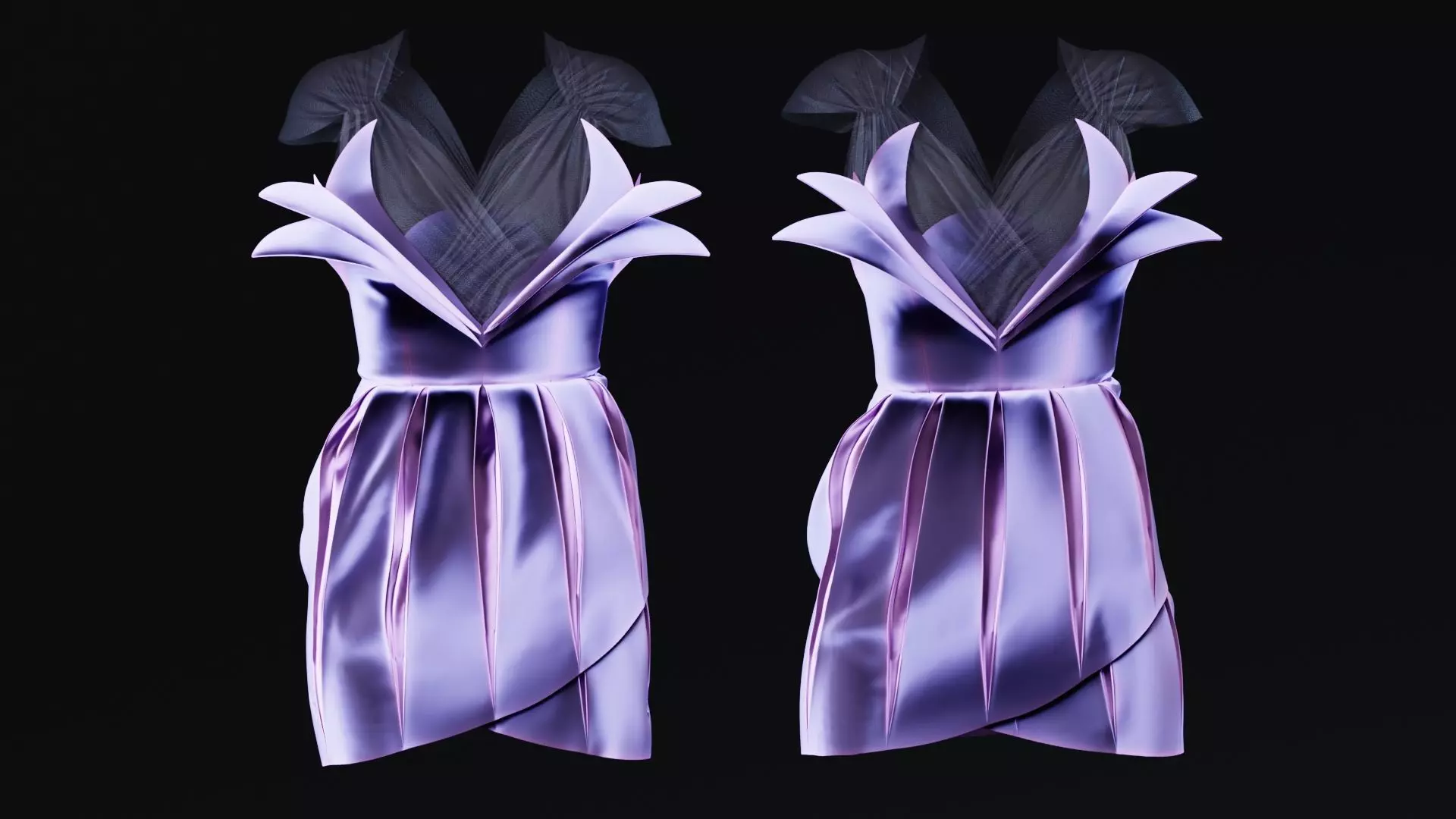 Flower Shaped Dress Fitted to Gen8 Body Mesh 3D model_0