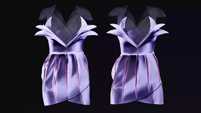 Flower Shaped Dress Fitted to Gen8 Body Mesh 3D model