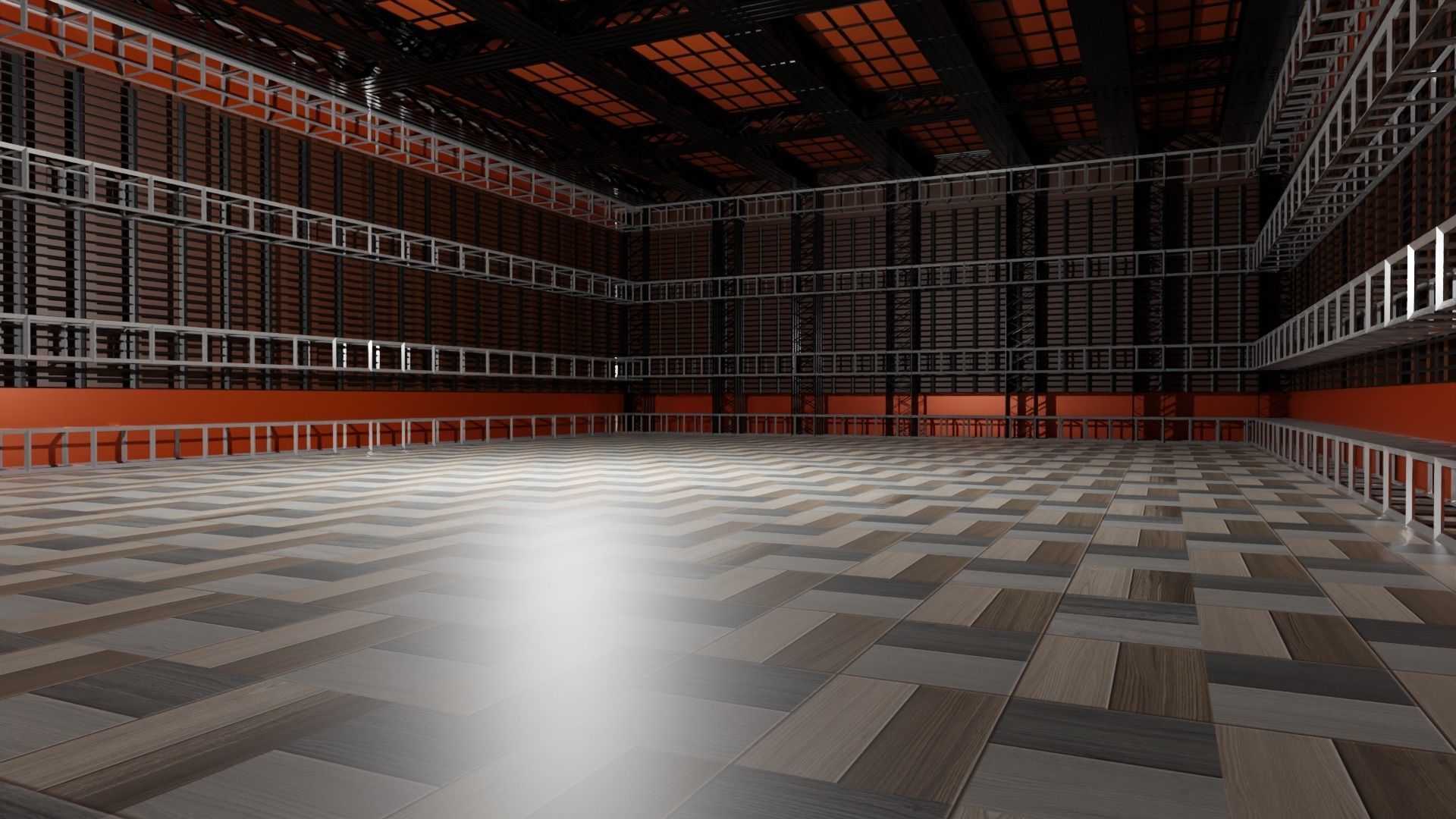 Hangar Interior Low-poly 3D model_3