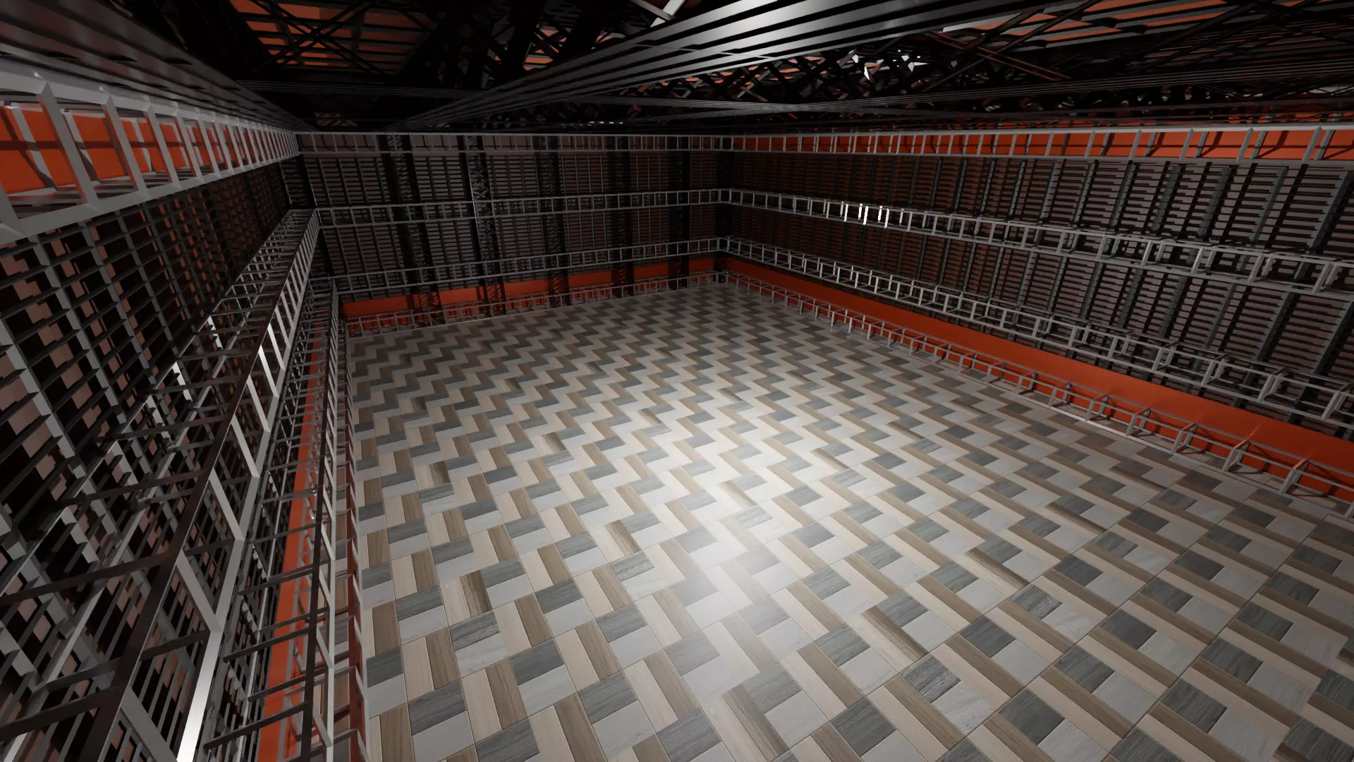 Hangar Interior Low-poly 3D model_0