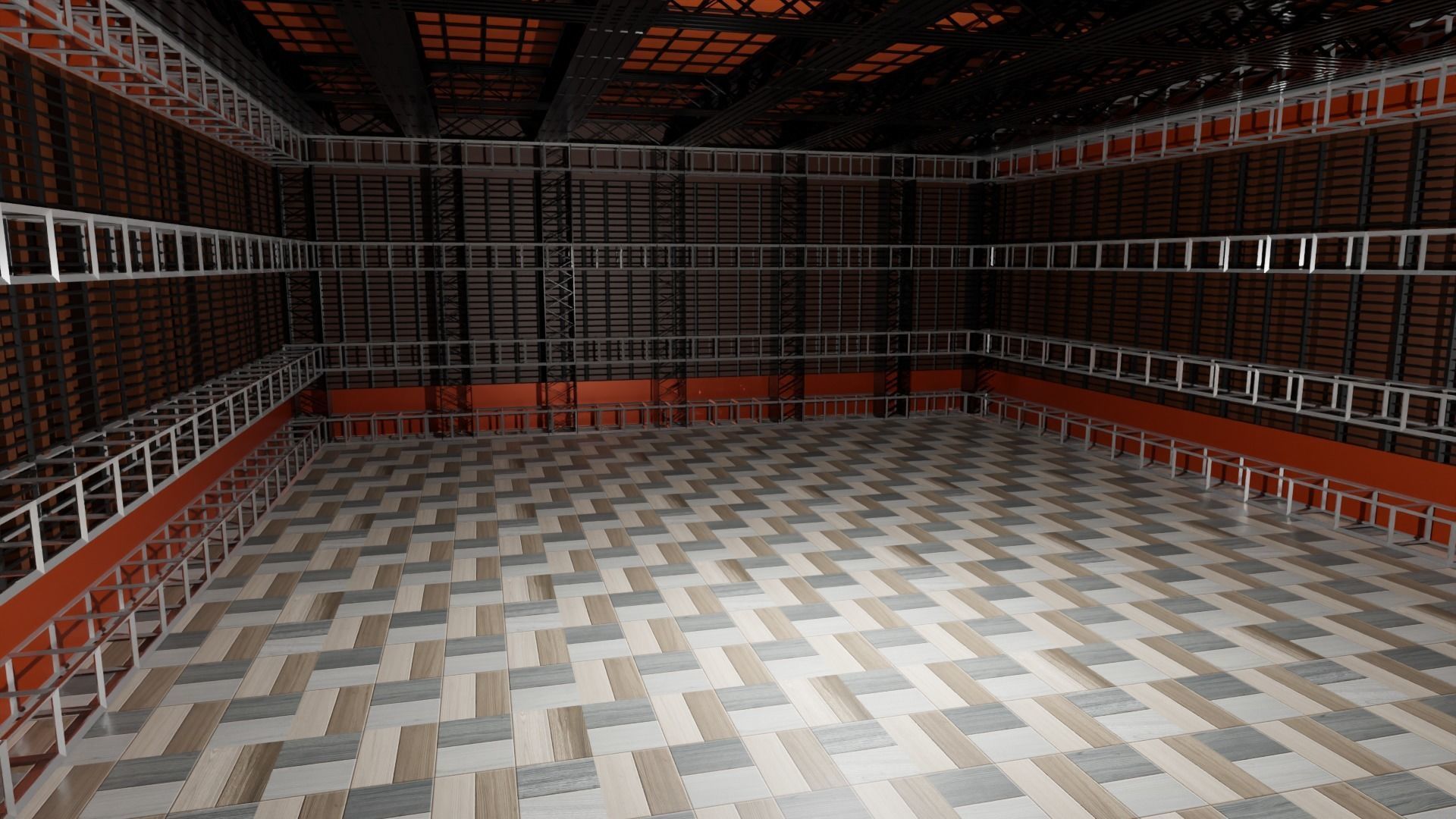 Hangar Interior Low-poly 3D model_1