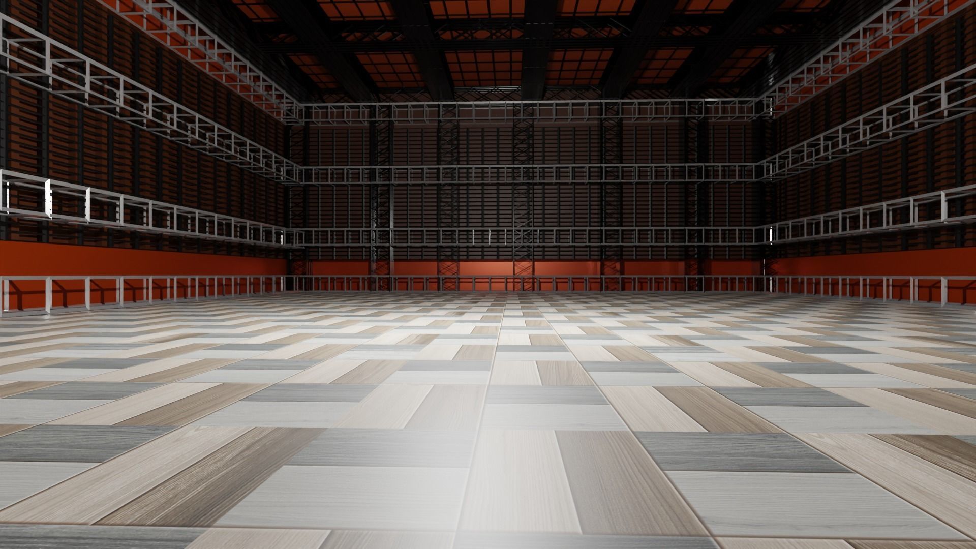 Hangar Interior Low-poly 3D model_5