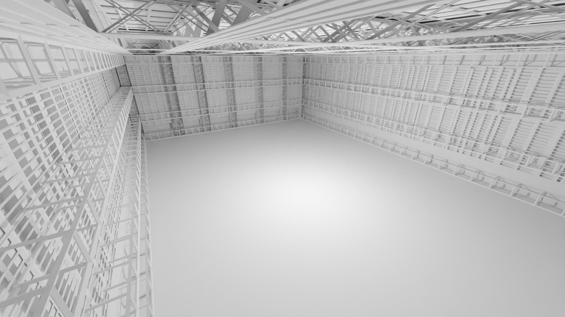 Hangar Interior - No Material Low-poly 3D model_5