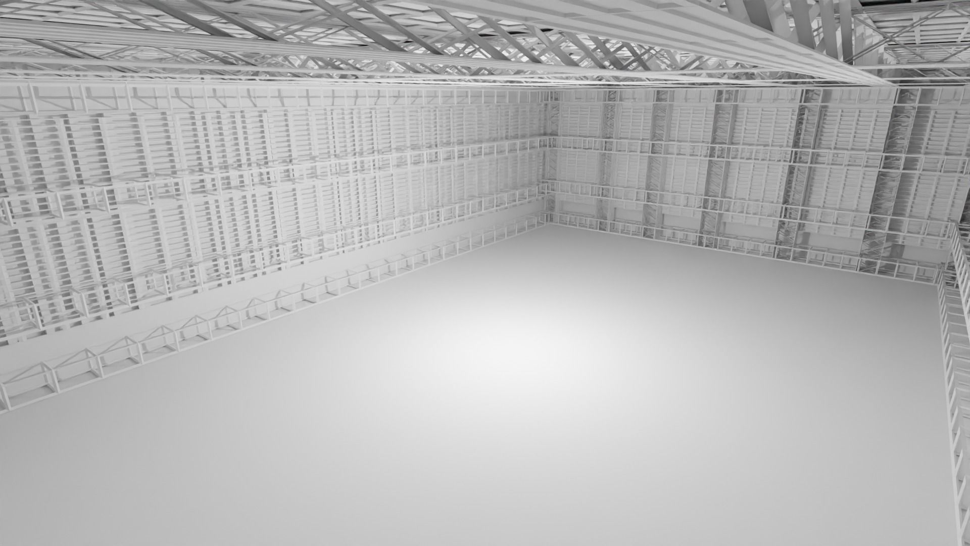 Hangar Interior - No Material Low-poly 3D model_6