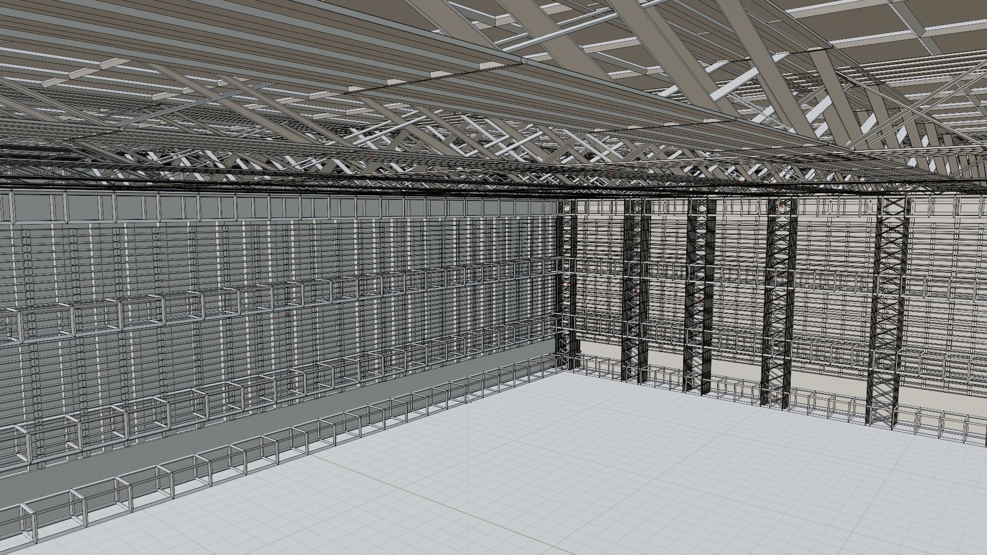 Hangar Interior - No Material Low-poly 3D model_8